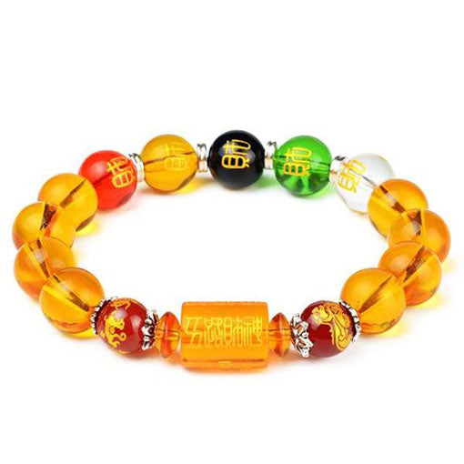 Five-Element Citrine Bracelet (12 mm Beads)-0